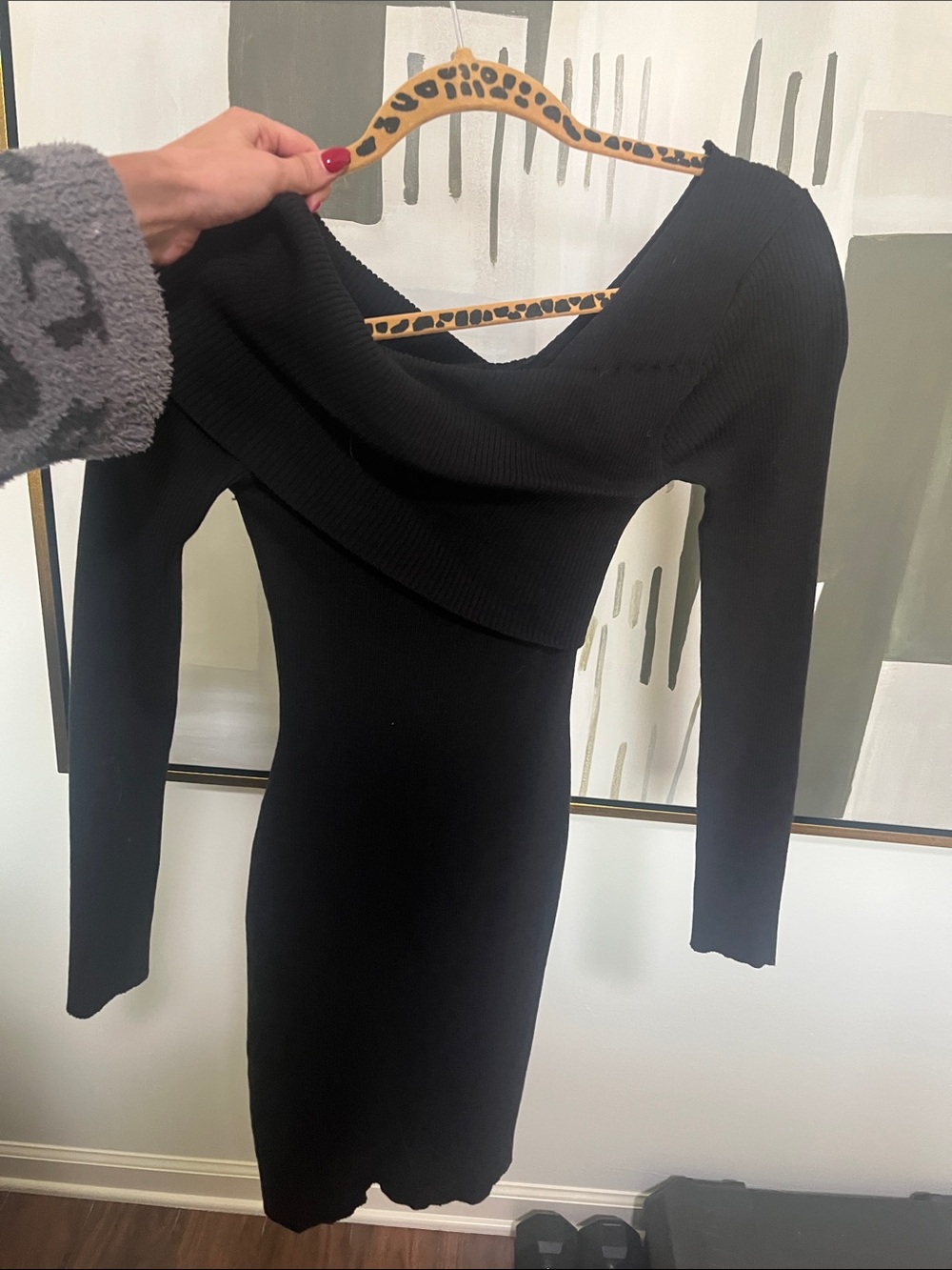 superdown Black One-Shoulder Ribbed Mini Dress - Picture 3 of 3